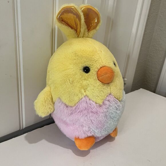 Excite USA Easter Plush Rabbit Bunny Chick Egg Yellow Pink Stuffed Animal 11.5" - Picture 4 of 8